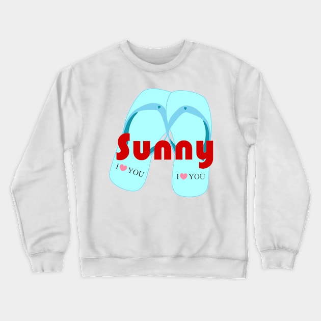 Sunny and flip flops Crewneck Sweatshirt by ArtMomentum